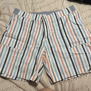 Lee Women's Striped Shorts in Blue, Pink, and White